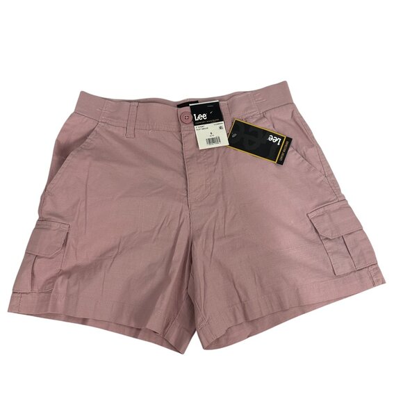 Lee Comfort Waistband Soft Mauve Womens 5 Inch Cargo Shorts Size 6 Cotton Blend - Picture 1 of 6